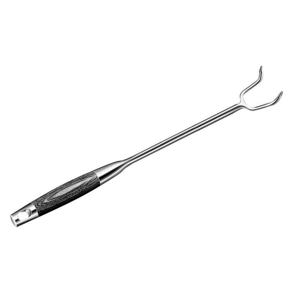 RUNROTOO 1Pack Stainless Steel Barbecue Roasting Meat Turner for Meat Shops