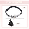 thumbnail image 2 of Uxcell 2 Pairs High Heels Shoe Straps, Rhinestone Elastic Shoe Straps Heels Detachable Ankle Straps Replacement Shoelace Crystal for Women Loose Slippers Sandals, Negro+Plata, 2 of 7