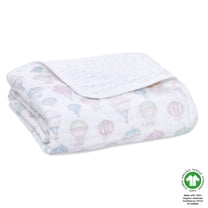 aden anais Organic Cotton Muslin Baby Blanket Crib Bedding for Newborn Baby and Toddler, Nursery Blanket for Boys and Girls, Baby Registry and Shower Gift - Above The Clouds