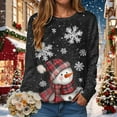 thumbnail image 6 of larppty Christmas Sweatshirts for Women Christmas Sweater Funny Merry Sweatshirt Xmas Holiday Long Sleeve Pullover (Black, XXL), 6 of 9
