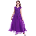 thumbnail image 4 of IBTOM CASTLE Flower Little Big Girls Maxi Dress Bridesmaid Wedding Pageant Party Princess Communion Floral Boho Vintage Lace Dance Gown 13-14 Years Purple, 4 of 8