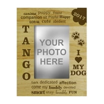 Engraved Wood Personalized I Love My Dog Picture Frame With Name Gift- 4 x 6 Inches Horizontal