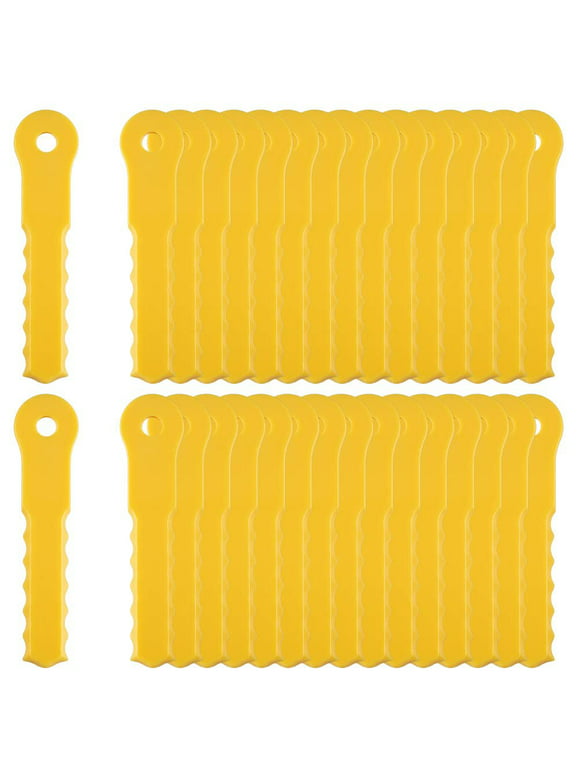 30pcs Nylon Replacement Blades Plastic Weed Eater Heads Compatible with Weed Warrior Push-N-Load 3 Blade Trimmer Head, Pivotrim Hybrid 2-N-1 Head Weed Whacker Accessories