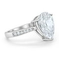 thumbnail image 3 of Pear Teardrop Bridal Ring Round CZ 925 Sterling Silver Size 11, 3 of 6