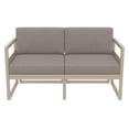 thumbnail image 3 of Mykonos Patio Loveseat Taupe with Acrylic Fabric Taupe Cushions, 3 of 7