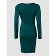 thumbnail image 5 of Galener solid-color shiny and elegant dress, 5 of 6