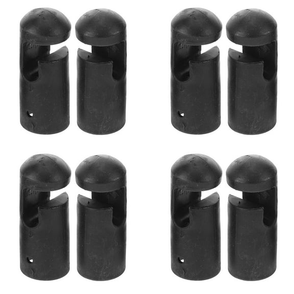 8pcs Heavy Duty Trampoline Pole Caps Replacement Net Tube Covers Plastic Black Rod Sleeves Accessories, Easy Installation