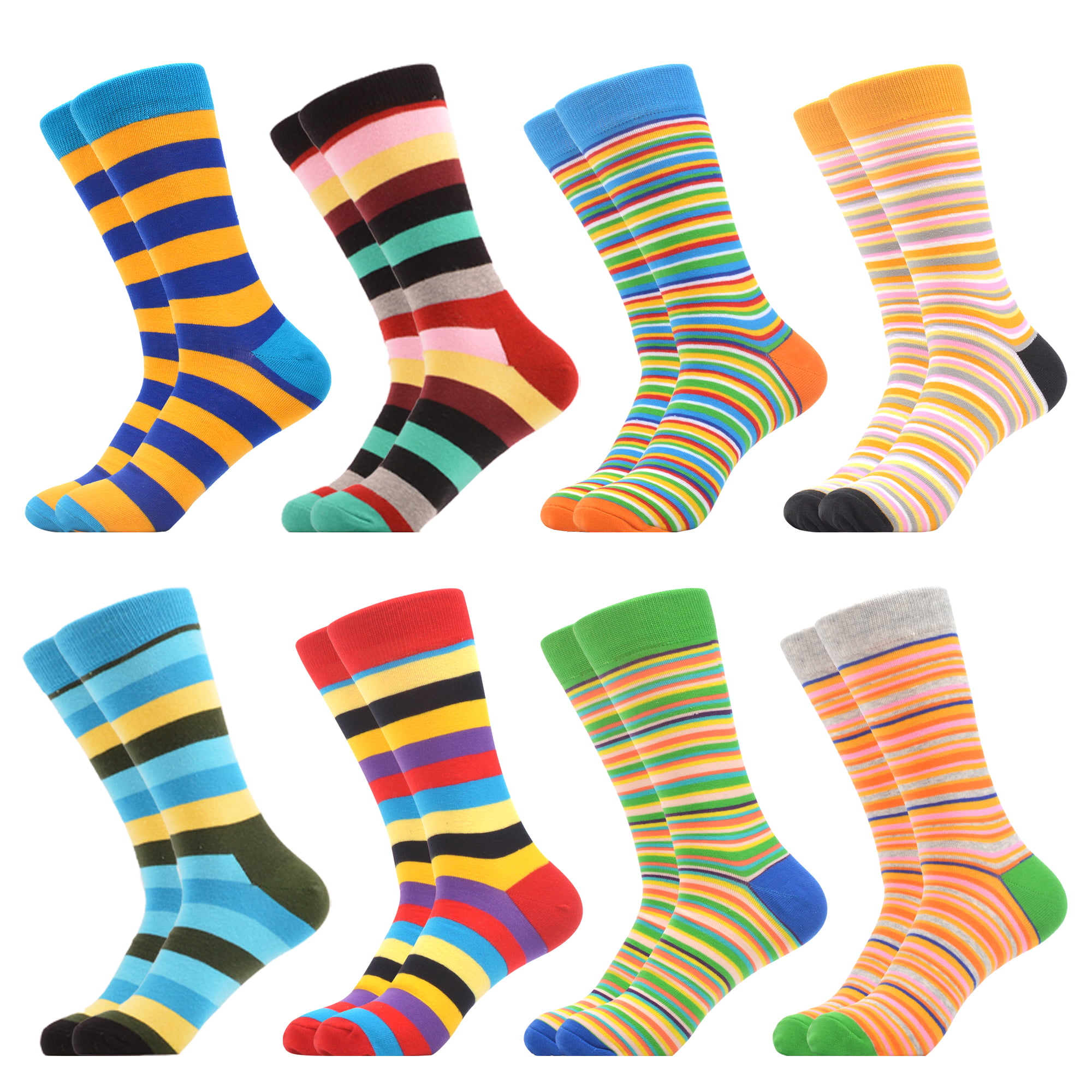 Men's Bold Colorful Stripe Cotton Blend Socks 10-13 New 
