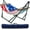 American Flag, variant on Tranquillo Ultimate Relaxation Portable&Foldable Hammock Stand, Hammock Net Canvas with Spreader Bar, Quick Fold Unfold in 30 Seconds Steel Frame Hammock 600 lbs Capacity, Green Frame/Grey