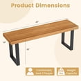 thumbnail image 3 of Springg Acacia Wood Outdoor Bench, 48" Long Patio Dining Bench w/Metal Legs, Slatted Seat, Backless Picnic Bench, Farmhouse Furniture for Garden Poolside Porch Balcony Deck Indoor (1,Natural), 3 of 9