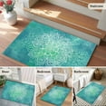 thumbnail image 5 of 2x3 Ft Entryway Area Rug, Turquoise Boho Kitchen Rug Runner Washable Floor Mat, Oriental Abstract Motifs Traditional Bohemian Non Slip Indoor Door Mat Throw Carpet for Bathroom Living Room Bedroom, 5 of 8