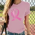 thumbnail image 2 of Sexlip Breast Cancer Shirts for Women Pink Ribbon Shirt Cancer Awareness T-Shirt Crew Neck Casual Short Sleeve Tops Tees Pink XXXL, 2 of 4