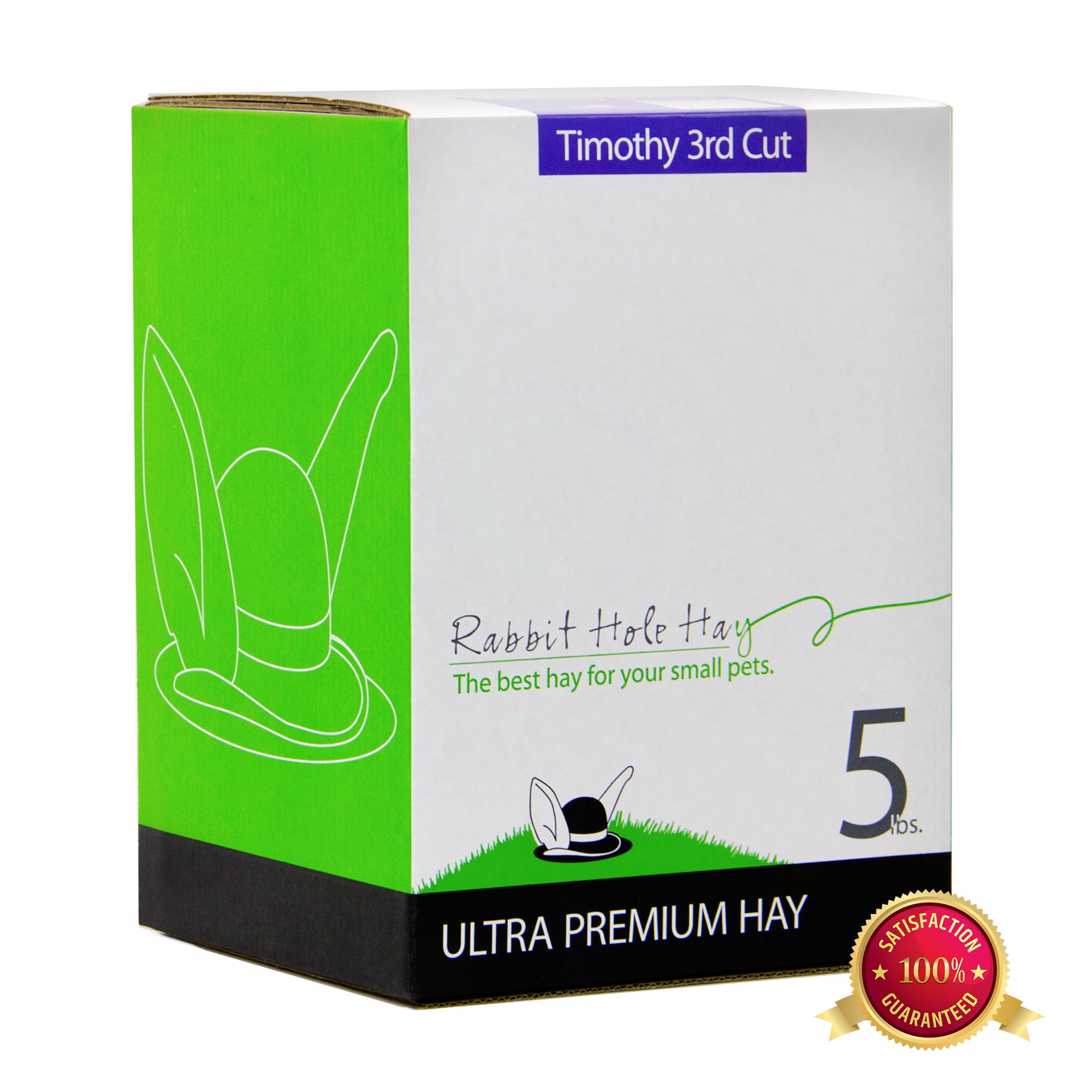 Rabbit Hole Hay, Ultra Premium Soft Timothy Hay; 5lb Box