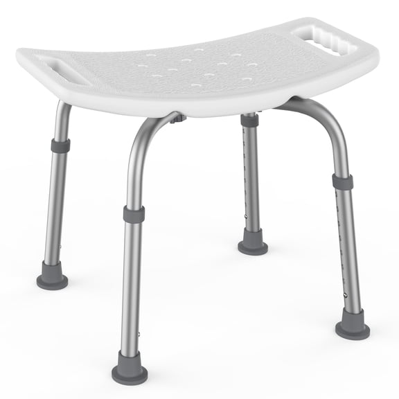 SACVON Shower Chair for Inside Shower, Adjustable Lightweight Alloy Aluminum Shower Stool, Tool-Free Assembly Bath Chair for Elderly and Disabled, 300 lbs Load, White