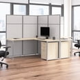 thumbnail image 2 of Easy Office 2 Person L Cubicle Desk w/ Drawers in Natural Elm - Engineered Wood, 2 of 8