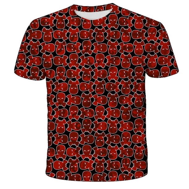 Harajuku Biochemical Mask Children's T-Shirt Kid's Short Sleeve T-Shirt Casual Anime Manga T-shirt Top Street T-shirt3T Gong Bohan LED
