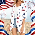 thumbnail image 5 of JULMCOMO American Flag Lightweight Cardigans for Women Red White Blue Half Sleeve Patriotic Kimono Cover Ups Summer Tops White M, 5 of 6