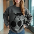 thumbnail image 2 of QTBIUQ Sweater Womens Fashion Casual Long Sleeve Crew Neck Sweater Gray, 2 of 7