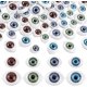 thumbnail image 1 of 80 ojos de plástico semicirculares para manualidades, ojos terroríficos, cabujones, globos oculares ovalados y planos, huecos, ideales para coser, hacer marionetas y ositos., 1 of 6
