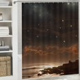 thumbnail image 6 of PRATYUS Lighthouse Stars Australian Tonalism Quick-Drying Shower Curtain Set with Hooks, Chic Modern Bathroom Decor, 100% Polyester Fiber, Washable, Various Sizes 36x72, 6 of 7