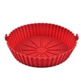 thumbnail image 3 of 2Pcs Reusable Fryer Silicone Liner High Temperature Resistant Fryer Silicone Pot with Handles Large Red 21.5 x5.5cm, 3 of 5