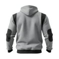 thumbnail image 3 of Men's Cargo Hoodies Sweatshirts Tactical Pullover Casual Gym Athletic Loose Hooded Sweatshirts Light Gray XL, 3 of 4