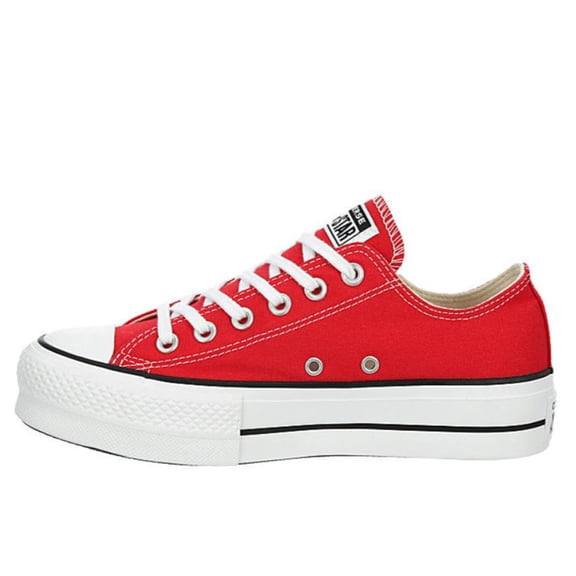 Converse Unisex Chuck Taylor All Star Low Lift Canvas Sneaker - Lace up Closure Style - Red White,9.5 Women/7.5 Men