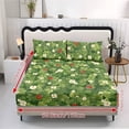 thumbnail image 2 of COEQINE Queen Size Sheet Set Soft Easy Care 3 Pieces Bedding Set Fade Resistant Stay in Place Include 1 Fitted Sheet & 2 Pillowcases for Women Men, St Patricks Day Cute Clover Ladybug Print, 2 of 5