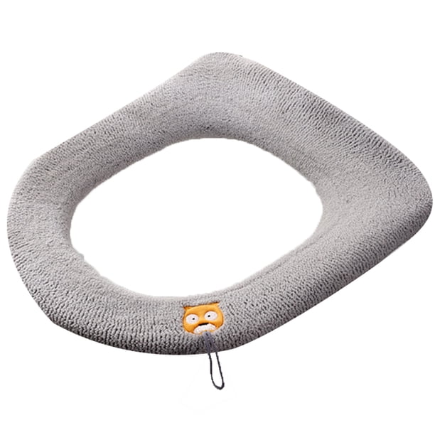 Cojín suave más grueso para asiento de inodoro con lazo para colgar, almohadilla acolchada más cálida