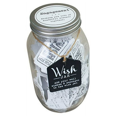 Top Shelf Engagement Wish Jar Kit Comes with 100 Tickets and Decorative Lid