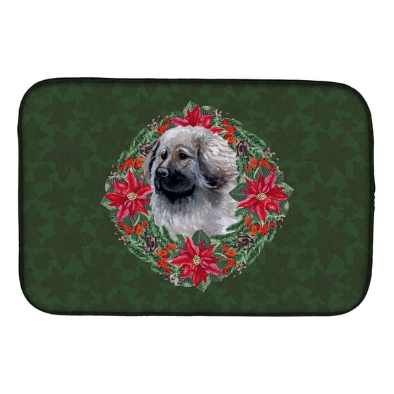 Moscow Watchdog Poinsetta Wreath Dish Drying Mat