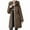 Coffee, variant on Warm Trench Coat For Women Solid Color Casual Plus Size Loose Jacket Thick Long Sleeved Black Fall/Winter Outerwear Jacket (M)