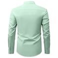 thumbnail image 3 of Men's Banded Collar Dress Shirts Long Sleeve Button Down Shirt Casual Solid Formal Regular Fit Blouse Business Work Tee, 3 of 5