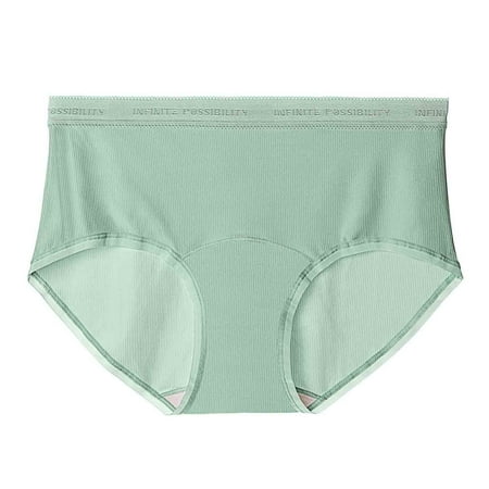 Clearance & Promo  Breathable Soft Stretch Panties  Belly Briefs  Comfortable Seamless  for Women  Daily Wear  Supportive  Cotton Blend  Women Plus Size Tops | Green XL  Sopatenor