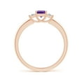 thumbnail image 2 of ANGARA Natural Square Amethyst and Princess Diamond Three Stone Ring in 14K Rose Gold for Women (Size-4mm) | February Birthstone, Birthday, Anniversary, Jewelry Gift for Women | Natural Amethyst Ring, 2 of 8