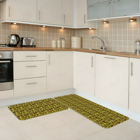 

Kitchen Mats for Floor 2 Piece - Countryside Pumpkin Tractor Anti Fatigue Mats for Kitchen Floor Kitchen Rugs Non Slip Washable Mat for Home Kitchen Decor