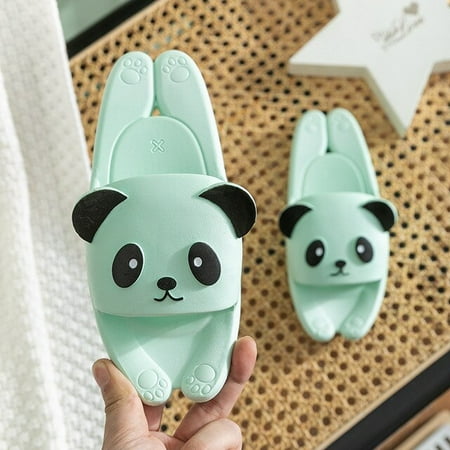 

CoCopeanut Parent child Bathroom Slipper for Women Cute Home Indoor PVC Female Spring Summer Kids Panda Bear Style Floor Sandals Men Flips