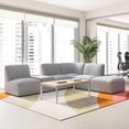 thumbnail image 2 of Assemble Modular 5 Seat L Shaped Sectional with Charging Station in Fog Fabric, 2 of 8