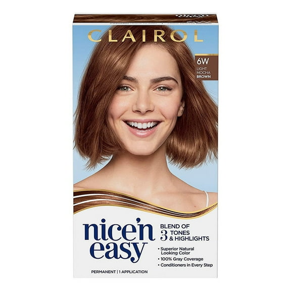 Clairol Nice N' Easy With Color Blend Hair Permanent Color, Natural Light Caramel Brown, #116B, Kit