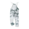thumbnail image 2 of Odeerbi Teen Girls Summer Jumpsuit Tie-dye Bib Overalls Casual Sleeveless Rompers Long Pants with Pockets 5-14 Years Gray, 2 of 6