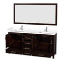 thumbnail image 5 of Wyndham Collection Sheffield 72" Mirror Wood Double Bathroom Vanity in Espresso, 5 of 9