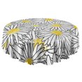 thumbnail image 5 of Round Tablecloth 60 Inch Table Cover with Daisy Print Wrinkle Free for Kitchen Dining, 5 of 5