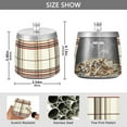 thumbnail image 2 of Yayeee Ashtray with Lid for Cigarette Smokeless Stainless Steel Home Ash Holder, Cream Plaid, 2 of 7