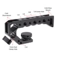 thumbnail image 3 of JLwin Mini Metal Cold Shoe Handle with Universal Rabbit Cage Top Handle, Aluminum Alloy Material, with Arca Standard Interface, 4 Cold Shoe Mounts, 1/4-inch and 3/8-inch Screw Holes, Detachable, 3 of 7