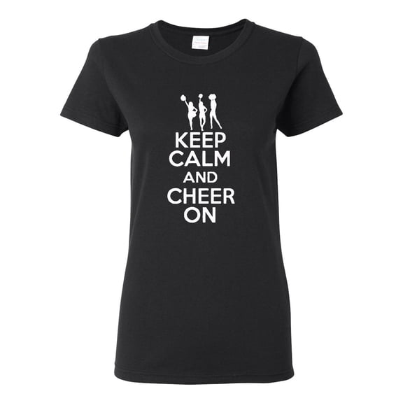 Ladies Keep Calm and Cheer On T-Shirt Tee