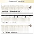 thumbnail image 4 of MKHILL Ivory Crushed Textured Valance Curtains 2 Pack Rod Pocket Soft Airy Window Curtains for Kitchen Basement Cafe Farmhouse Decor 42Wx14L Inch, 4 of 10
