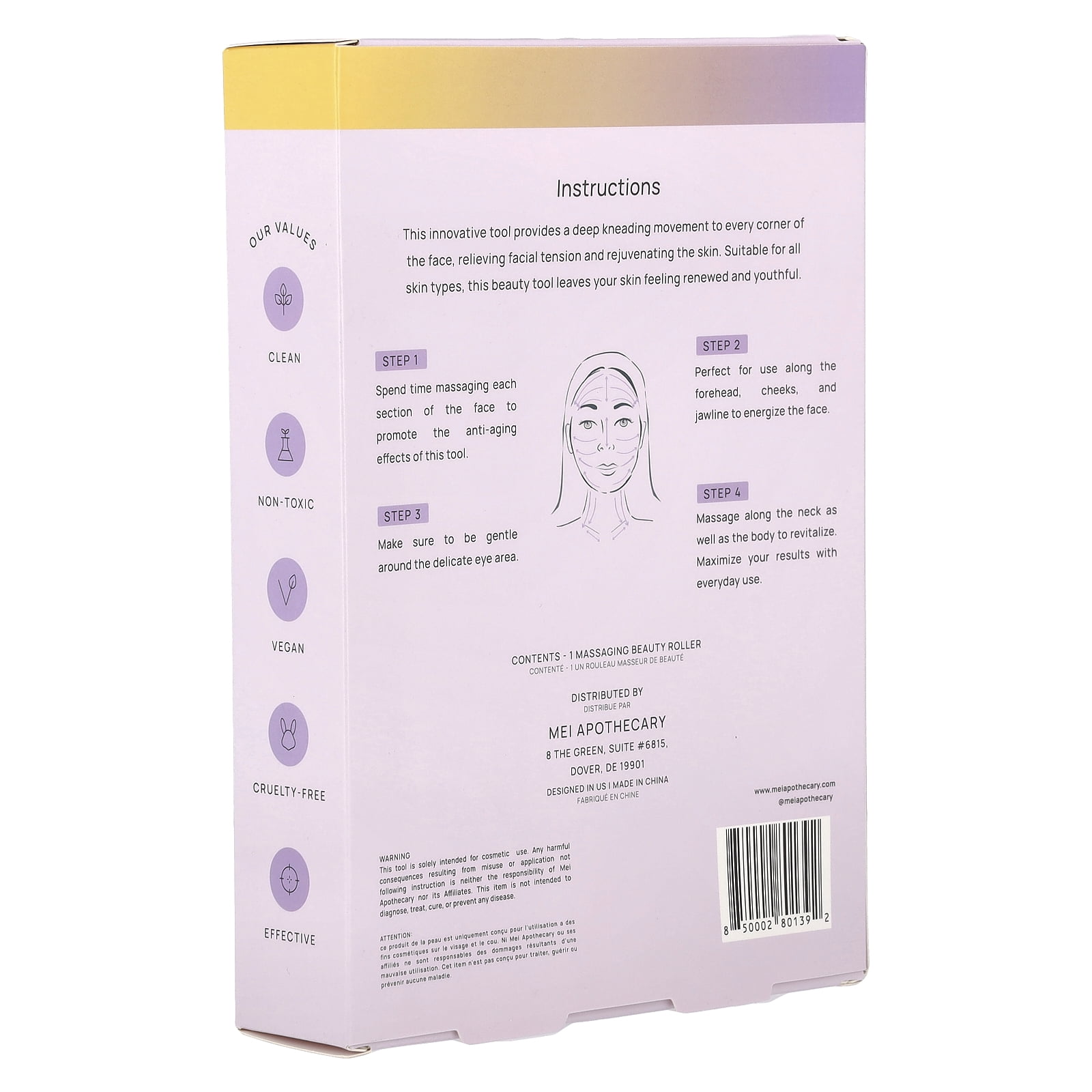 Mei Apothecary Skinsculpt, Massaging Beauty Roller, 1 Roller