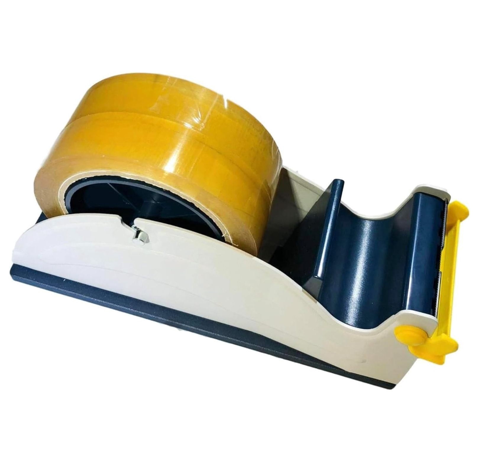 Tape Dispenser Desktop, Excell ET-227 Steel Tape Dispenser - 2 Inch Wide Twin Roll - Blue/Grey - with Suction Cups & Safety Guard