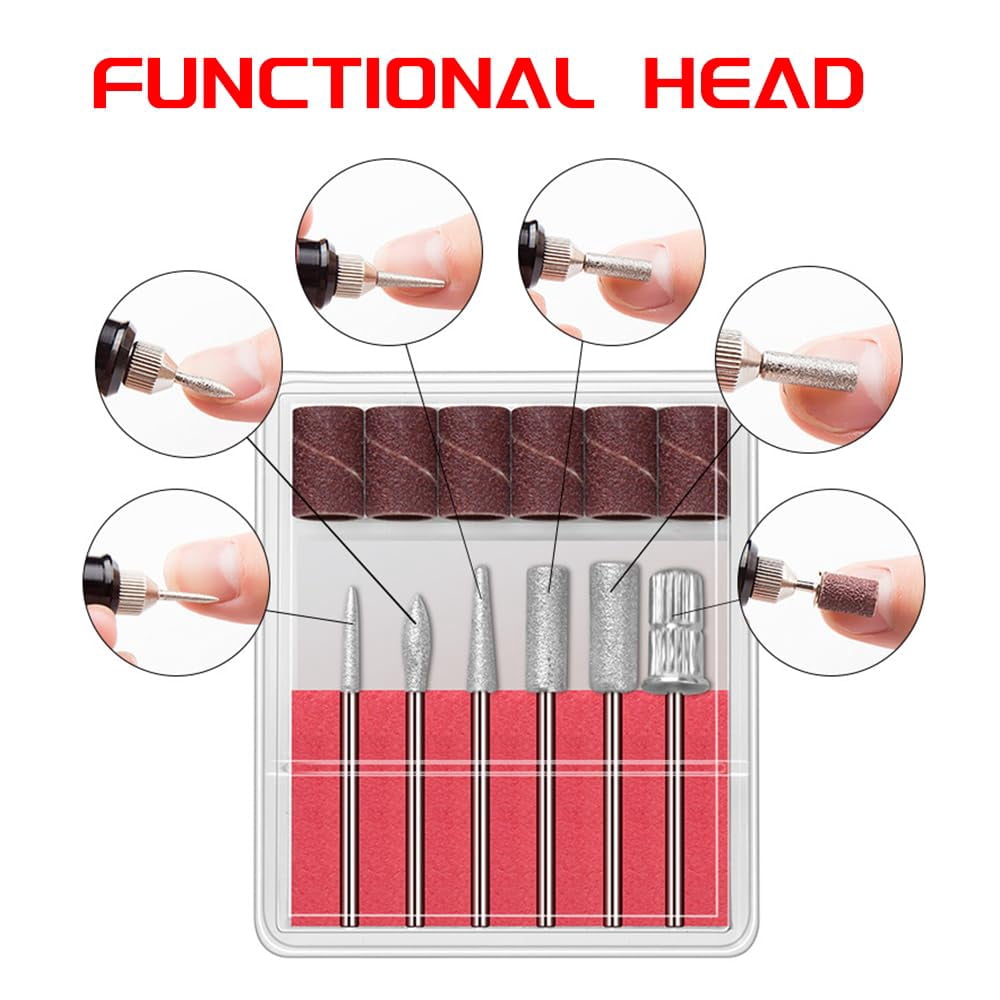 Professional Electric Nail Drill Set Cordless Rechargeable Manicure Pedicure File Kit High-Speed Nail File Set for Home ＆ Salon Nail Buffer Manicure Pedicure Polishing Tools
