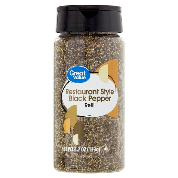 Great Value Refill Restaurant Style Black Pepper, 4.7 oz